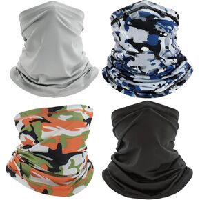 4 Pack Wind-proof Neck Gaiter Bandana Face Mask Sunscreen Cooling Breathable Scarf Thin，for Men Women Cycling