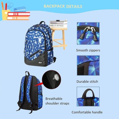 Soccer-Print Boys Backpack for School Kids Bookbag for Elementary School Football School Bag for Teens in Saudi Arabia