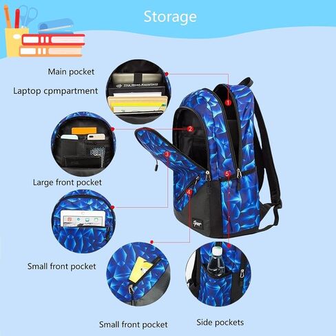 Soccer-Print Boys Backpack for School Kids Bookbag for Elementary School Football School Bag for Teens in Saudi Arabia