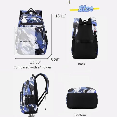 Soccer-Print Boys Backpack for School Kids Bookbag for Elementary School Football School Bag for Teens in Saudi Arabia