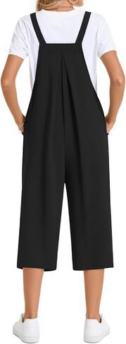 TAOHUADAO Womens Adjustable Jumpsuits Casual Wide Leg Overalls Summer Boho Sleeveless Loose Rompers with Pocket in Saudi Arabia