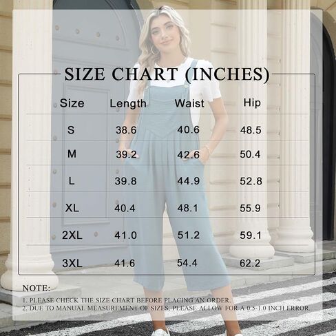 TAOHUADAO Womens Adjustable Jumpsuits Casual Wide Leg Overalls Summer Boho Sleeveless Loose Rompers with Pocket in Saudi Arabia