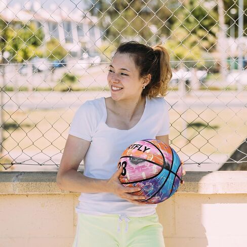 Glow in The Dark Basketball, Glowing PU Leather Basketball, Luminous Training Basketball Size 7 Gift for Men Women, Indoor Outdoor Night Basketball Game in Kuwait