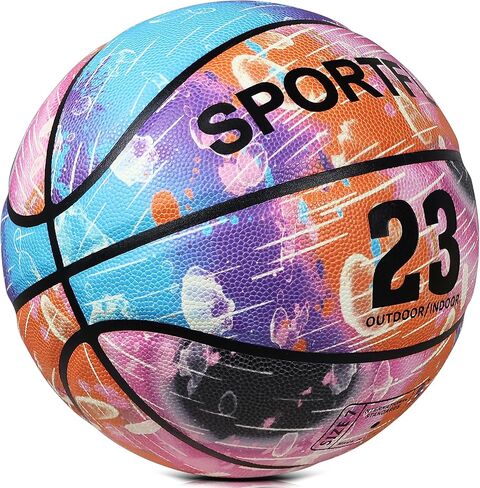 Glow in The Dark Basketball, Glowing PU Leather Basketball, Luminous Training Basketball Size 7 Gift for Men Women, Indoor Outdoor Night Basketball Game in Kuwait