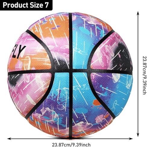 Glow in The Dark Basketball, Glowing PU Leather Basketball, Luminous Training Basketball Size 7 Gift for Men Women, Indoor Outdoor Night Basketball Game in Kuwait