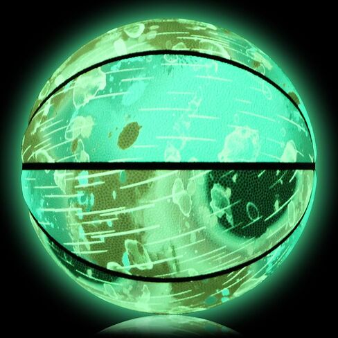 Glow in The Dark Basketball, Glowing PU Leather Basketball, Luminous Training Basketball Size 7 Gift for Men Women, Indoor Outdoor Night Basketball Game in Kuwait
