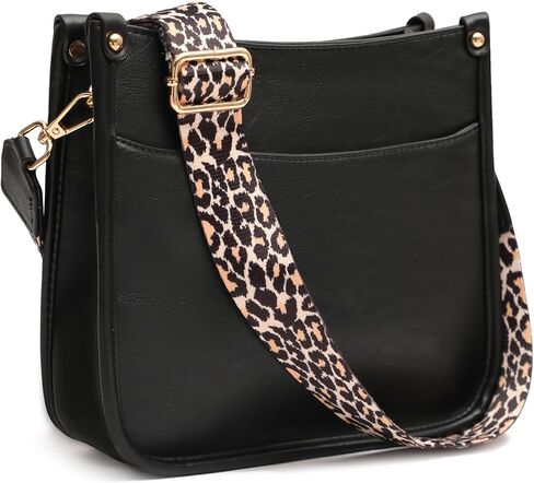 KOGTLA Women's Crossbody Shoulder Bag with Leopard Guitar Strap,Vegan Faux Leather Purse Handbag Bucket Tote Bag in Kuwait