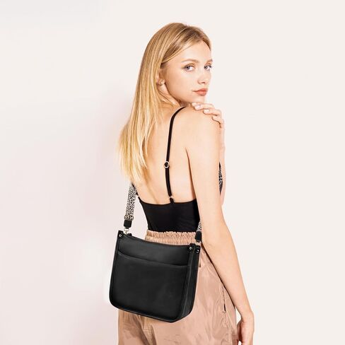 KOGTLA Women's Crossbody Shoulder Bag with Leopard Guitar Strap,Vegan Faux Leather Purse Handbag Bucket Tote Bag in Kuwait