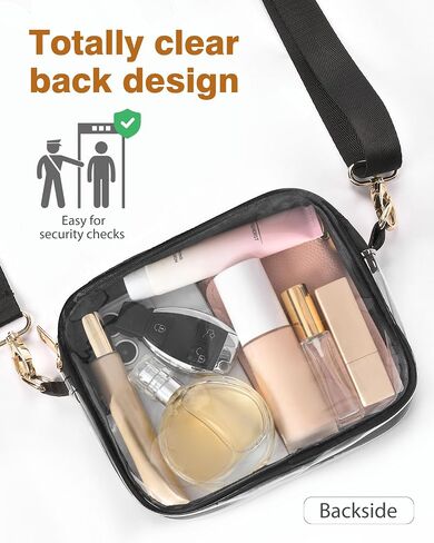 Clear Crossbody Bag Stadium Approved, Clear Bag for Stadium Events, Small Clear Purses for Women Stadium Crossbody in Saudi Arabia