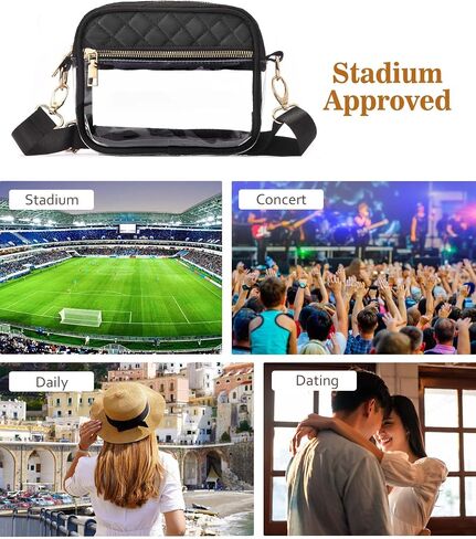 Clear Crossbody Bag Stadium Approved, Clear Bag for Stadium Events, Small Clear Purses for Women Stadium Crossbody in Saudi Arabia
