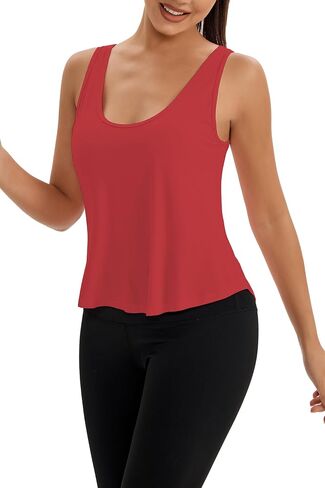 Bestisun Sleeveless Open Back Workout Tops Backless Athletic Yoga Gym Shirts for Women in Kuwait