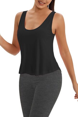 Bestisun Sleeveless Open Back Workout Tops Backless Athletic Yoga Gym Shirts for Women in Kuwait