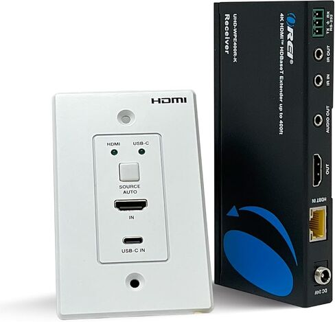 OREI 4K Wall Plate HDBaseT HDMI Extender, Over Single Cat6/Cat7 Cable Wall Plate Transmitter 4K @ 60Hz UltraHD with HDR & 2 Way IR Control - Up to 230 ft in Saudi Arabia