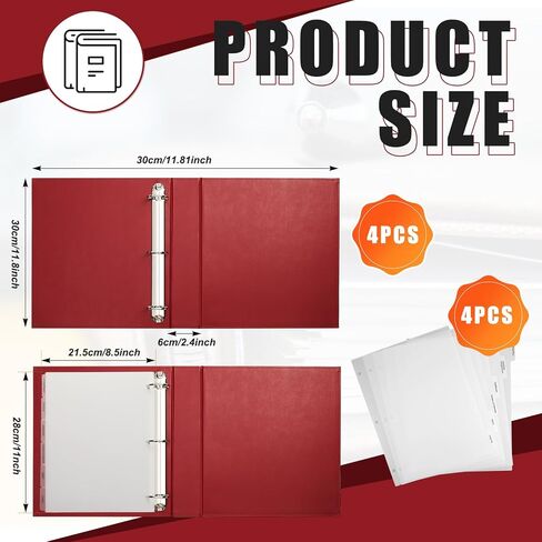 4 Pcs Estate Planning Portfolio Binder PU Leather 3 Ring Binders with Gold Title and Index Tab Dividers Planner Binder Estate Planning Organizer 1.5'' D Ring Faux Leather Binder, Black in Kuwait