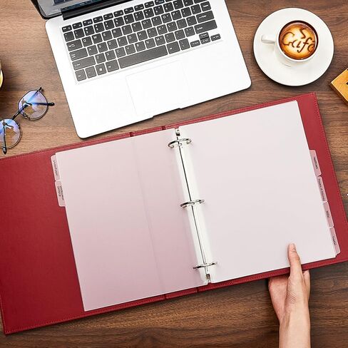 4 Pcs Estate Planning Portfolio Binder PU Leather 3 Ring Binders with Gold Title and Index Tab Dividers Planner Binder Estate Planning Organizer 1.5'' D Ring Faux Leather Binder, Black in Kuwait