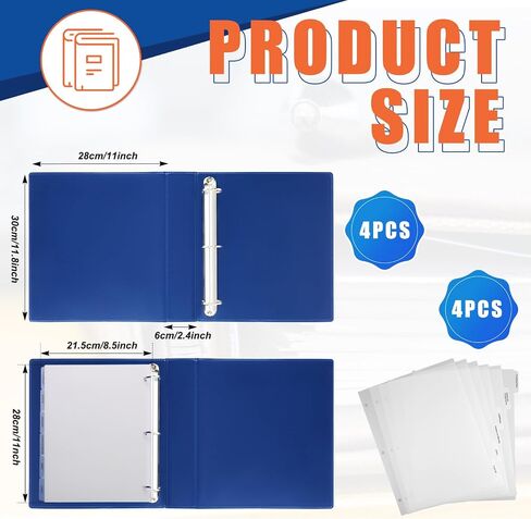 4 Pcs Estate Planning Portfolio Binder PU Leather 3 Ring Binders with Gold Title and Index Tab Dividers Planner Binder Estate Planning Organizer 1.5'' D Ring Faux Leather Binder, Black in Saudi Arabia