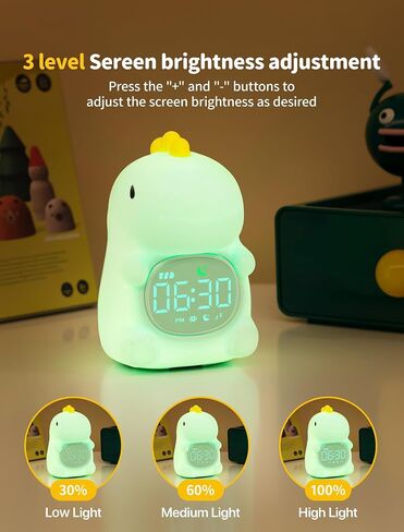 Mashi Kids Allad Clock ، ساعة تدريب على النوم الصغار مع Sun & Moon ، آلة صوت النوم ، أضواء ليلية ، موافق على إيقاظ الديناصورات ، أفكار الهدايا للأطفال للأطفال in Kuwait
