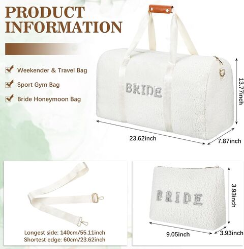 Bride Weekender Bags Bag Bag Wedding Travel Duffel Bag Konder Weekender Bag بين عشية وضحا in Kuwait