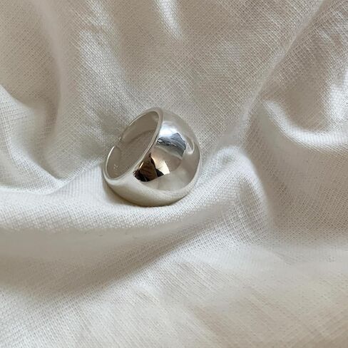 Adjustable 925 Sterling Silver Rings Handmade Wide Silver Ring Boho Thumb Band Statement Rings for Women in Kuwait