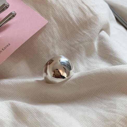 Adjustable 925 Sterling Silver Rings Handmade Wide Silver Ring Boho Thumb Band Statement Rings for Women in Kuwait