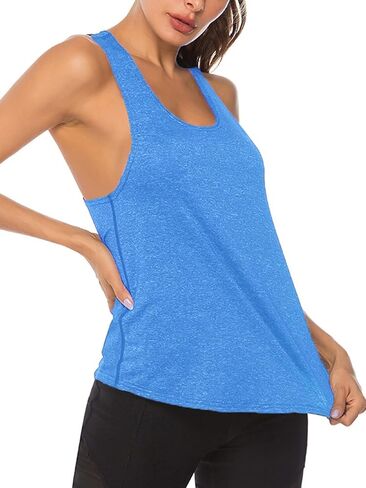Women’s Racerback Workout Tank Tops Loose Fit Sleeveless Athletic Gym Yoga Running Tops T Shirts in Saudi Arabia