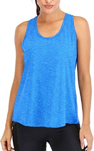 Women’s Racerback Workout Tank Tops Loose Fit Sleeveless Athletic Gym Yoga Running Tops T Shirts in Saudi Arabia