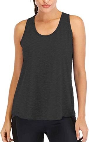 Women’s Racerback Workout Tank Tops Loose Fit Sleeveless Athletic Gym Yoga Running Tops T Shirts in Saudi Arabia