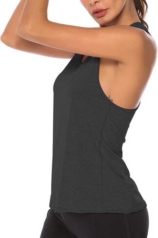 Women’s Racerback Workout Tank Tops Loose Fit Sleeveless Athletic Gym Yoga Running Tops T Shirts in Saudi Arabia