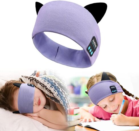 Joythink Kids Bluetooth Headband Headphones Sleep Mask سماعات لاسلكية مدمجة في مكبر صوت رفيع للأطفال قابل للتعديل سماعة رأس رياضية للنوم للفتيات والأولاد الصغار ودراسة السفر بالطائرة in Kuwait