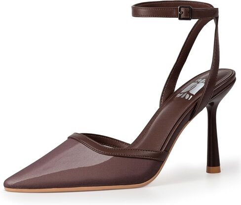 WIRALOMI Heeled Sandals for Women Pumps Pointed Toe Heels with Ankle Strap Closed Toe High Heels Wedding Party Dress Shoes in Saudi Arabia