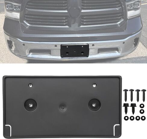 Front Bumper License Plate Frame Bracket Holder Compatible for Dodge Ram 1500 2019 2020 2021 2022 2023 2024 68274215AE CH1068151 in Kuwait