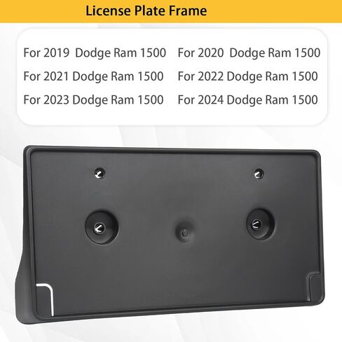Front Bumper License Plate Frame Bracket Holder Compatible for Dodge Ram 1500 2019 2020 2021 2022 2023 2024 68274215AE CH1068151 in Kuwait