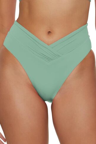 BECCA Women's Standard Color Code High Waisted Shirred Bikini Bottom, Cheeky Coverage, Swimwear Separates in Saudi Arabia