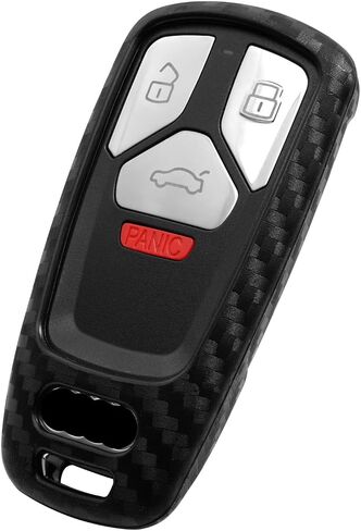 Key Fob Case Carbon Fiber Pattern Silicone Cover Compatible with Audi A4 S4 RS4 A5 S5 RS5 A6 A7 A8 S8 Q2 Q5 Q7 SQ7 TT TTS TTRS R8 3 4 Universal Button Keyless Entry Remote in Saudi Arabia