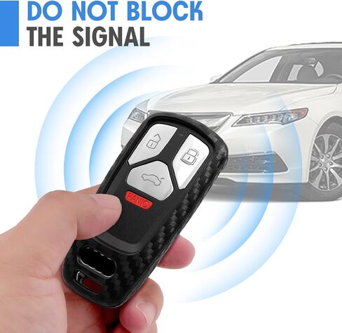 Key Fob Case Carbon Fiber Pattern Silicone Cover Compatible with Audi A4 S4 RS4 A5 S5 RS5 A6 A7 A8 S8 Q2 Q5 Q7 SQ7 TT TTS TTRS R8 3 4 Universal Button Keyless Entry Remote in Saudi Arabia
