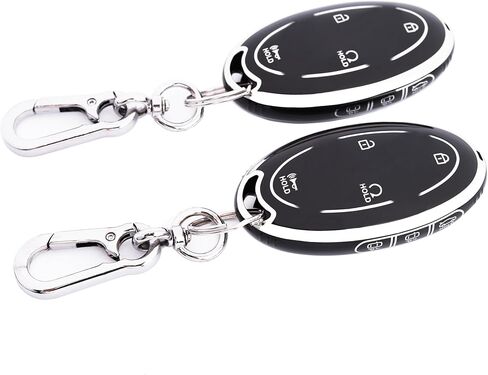 7-Button Key Fob Cover for Hyundai 2024-2025 Tucson Elantra Santa Fe Kona Sonata Ioniq ، حالة وقائية مع سلسلة مفاتيح مضادة للانفصال ، أسود in Kuwait
