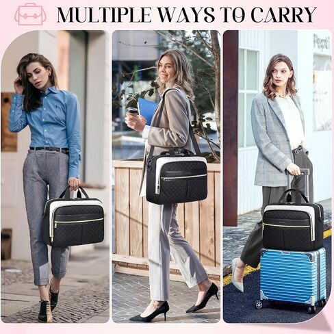 IGOLUMON Laptop Bag 15.6/17.3 Inch Laptop Briefcase for Women Men Waterproof Shoulder Computer Messenger Bag Large Laptop Bag Business Office Work Travel College, Black in Saudi Arabia
