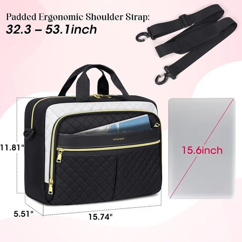 IGOLUMON Laptop Bag 15.6/17.3 Inch Laptop Briefcase for Women Men Waterproof Shoulder Computer Messenger Bag Large Laptop Bag Business Office Work Travel College, Black in Saudi Arabia