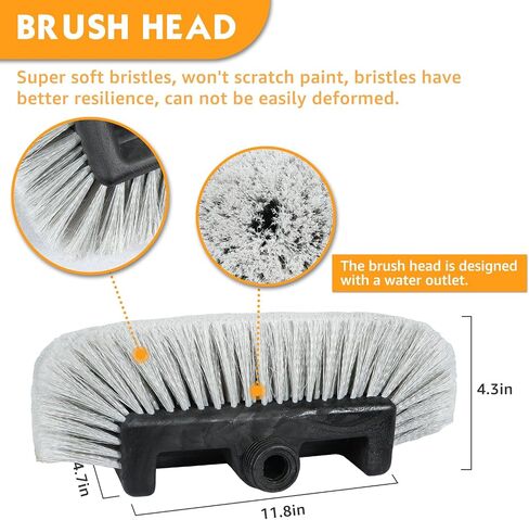XDOVET 5-12FT Soft Bristled Car Wash Brush with Aluminum Telescopic Rod for Cleaning RV Floors, Boat Solar Panels, Bumper Scratch Resistant Car Wash Brush in Saudi Arabia