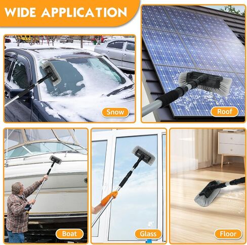 XDOVET 5-12FT Soft Bristled Car Wash Brush with Aluminum Telescopic Rod for Cleaning RV Floors, Boat Solar Panels, Bumper Scratch Resistant Car Wash Brush in Saudi Arabia