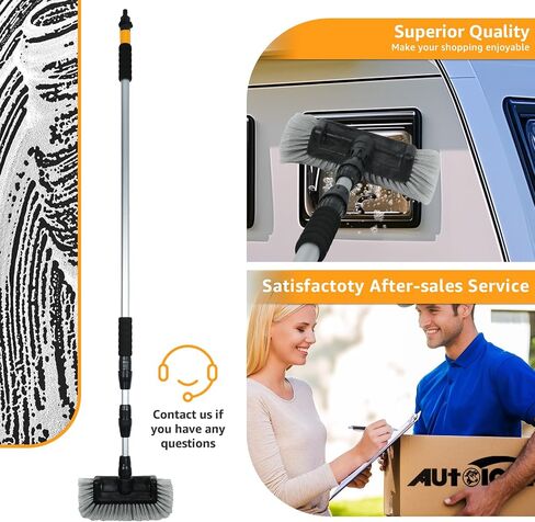 XDOVET 5-12FT Soft Bristled Car Wash Brush with Aluminum Telescopic Rod for Cleaning RV Floors, Boat Solar Panels, Bumper Scratch Resistant Car Wash Brush in Saudi Arabia