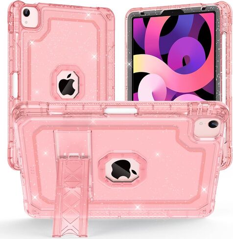 ZoneFoker Case for iPad Air 5th/ 4th Generation Case (2022/2020) 10.9'', for iPad Pro 11 Inch (4th/3rd/2nd/1st Gen), Hard Sturdy Slim Cover for iPad Air 5 4 th with Pencil Holder/Stand, Clear Glitter in Saudi Arabia