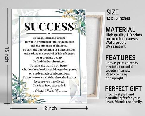 Ralph Waldo Emerson Poem Motivational Quote, Finish Each Day Inspirational Quote Decor, Canvas Prints Poster Wall Art for Home Decor, Gift for Home and Office Decor Under, Size 12x15 in Saudi Arabia