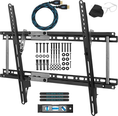 Cheetah APFMSB Flat TV Wall Mount for 20-55" TVs, Newer Displays up to 83", 115lbs and VESA 400, Low 1" Profile, Fits 16" Studs, Universal LCD LED Curved or Flat Screen Flush Mounting Bracket in Saudi Arabia