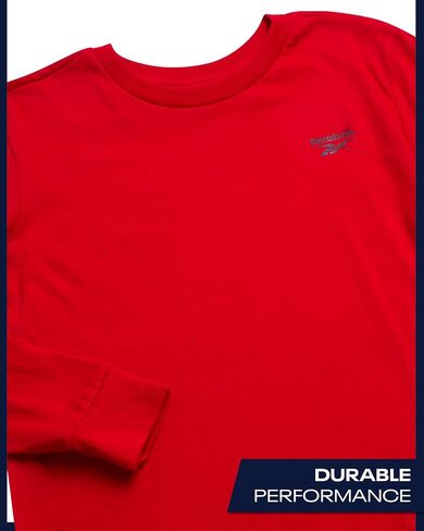 Reebok Boys' Long Sleeve Shirt - 2 Pack Basic Cotton Long Sleeve T-Shirt - Crewneck Tee for Boys (8-14) in Saudi Arabia