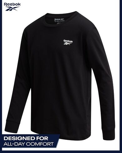 Reebok Boys' Long Sleeve Shirt - 2 Pack Basic Cotton Long Sleeve T-Shirt - Crewneck Tee for Boys (8-14) in Saudi Arabia