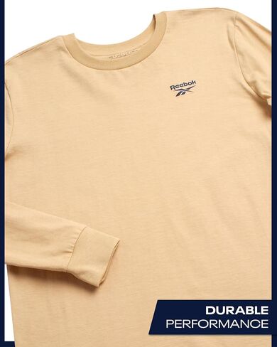 Reebok Boys' Long Sleeve Shirt - 2 Pack Basic Cotton Long Sleeve T-Shirt - Crewneck Tee for Boys (8-14) in Saudi Arabia