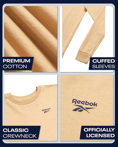 Reebok Boys' Long Sleeve Shirt - 2 Pack Basic Cotton Long Sleeve T-Shirt - Crewneck Tee for Boys (8-14) in Saudi Arabia