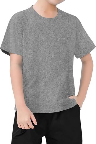 VOGRYE 2 Pack Boys Shirts Short Sleeve Shirts for Boys Cotton T-Shirts Kids Toddler Tshirts Tees Clothes Summer Tops in Saudi Arabia
