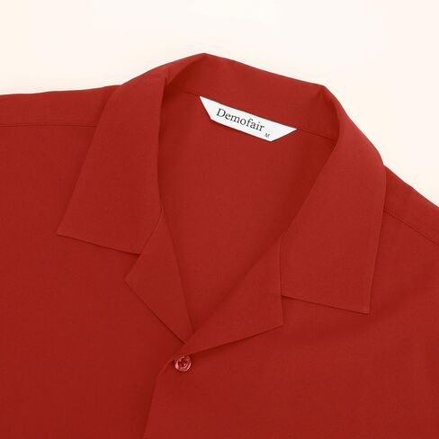 Men's Short Sleeve Button Down Shirt Cuban Collar Anti-Wrinkle Shirt Casual Summer Beach Shirt in Saudi Arabia